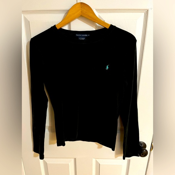 Ralph Lauren Black Long Sleeve Tshirt Size M - Picture 2 of 5